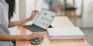 Doctors working on computer.